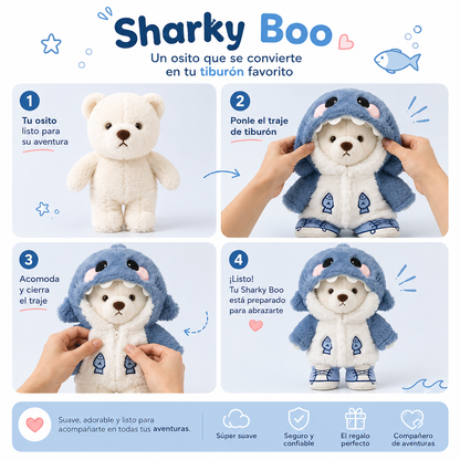 🦈 Sharky Boo™ — El Osito con Disfraz de Tiburón